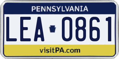 PA license plate LEA0861