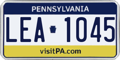 PA license plate LEA1045