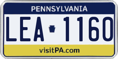 PA license plate LEA1160