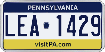 PA license plate LEA1429