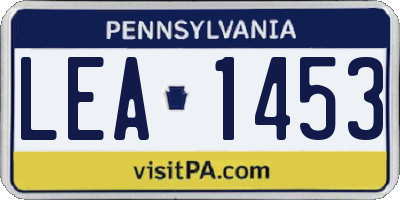PA license plate LEA1453