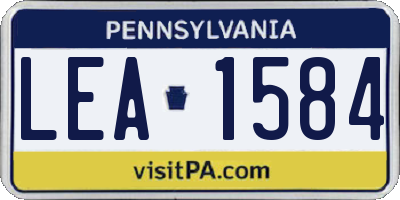 PA license plate LEA1584