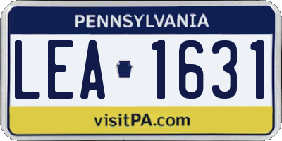 PA license plate LEA1631