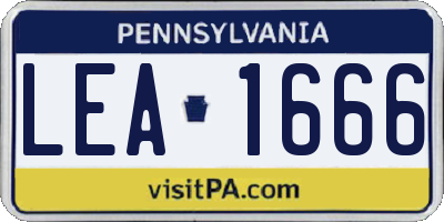 PA license plate LEA1666