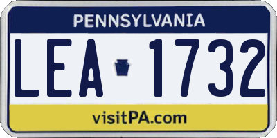 PA license plate LEA1732