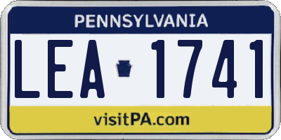 PA license plate LEA1741