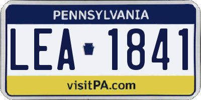 PA license plate LEA1841