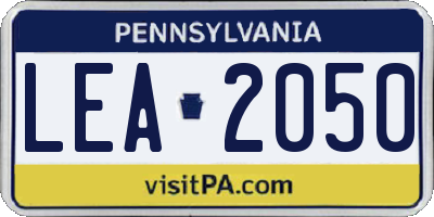 PA license plate LEA2050