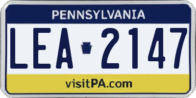 PA license plate LEA2147