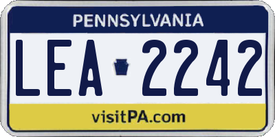 PA license plate LEA2242