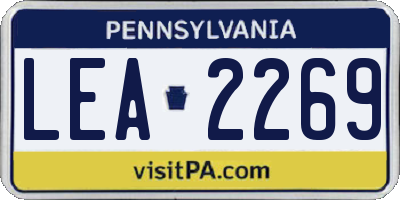 PA license plate LEA2269