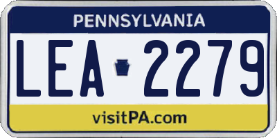 PA license plate LEA2279