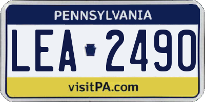 PA license plate LEA2490
