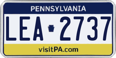 PA license plate LEA2737
