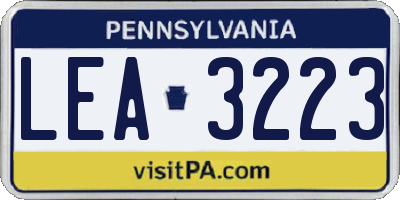 PA license plate LEA3223