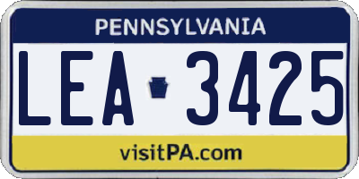 PA license plate LEA3425