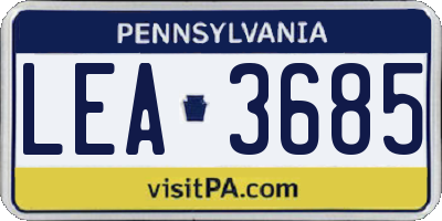 PA license plate LEA3685