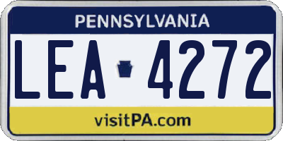 PA license plate LEA4272