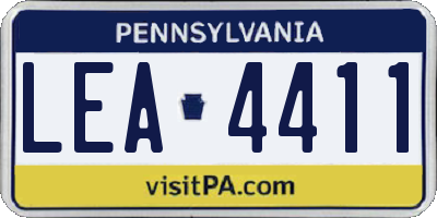 PA license plate LEA4411