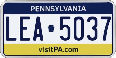 PA license plate LEA5037