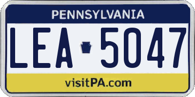 PA license plate LEA5047