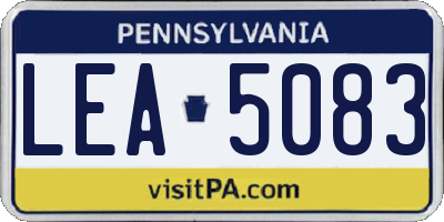 PA license plate LEA5083