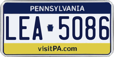 PA license plate LEA5086