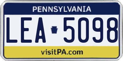 PA license plate LEA5098