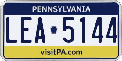 PA license plate LEA5144