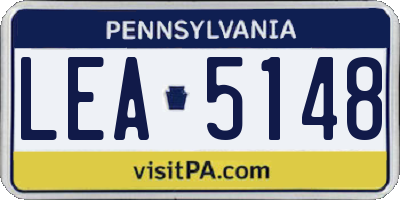 PA license plate LEA5148