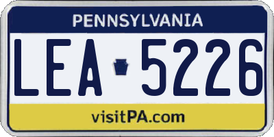 PA license plate LEA5226