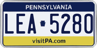 PA license plate LEA5280