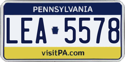 PA license plate LEA5578