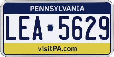 PA license plate LEA5629