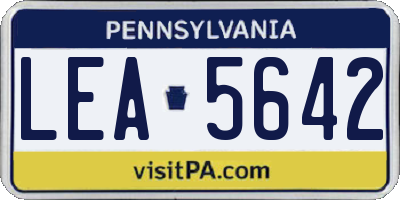 PA license plate LEA5642