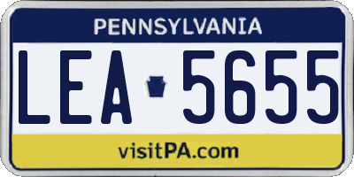PA license plate LEA5655