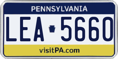 PA license plate LEA5660
