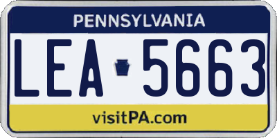 PA license plate LEA5663