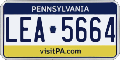 PA license plate LEA5664