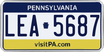 PA license plate LEA5687