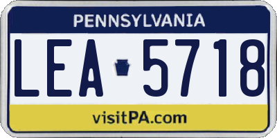 PA license plate LEA5718