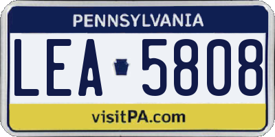 PA license plate LEA5808