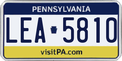 PA license plate LEA5810