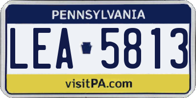 PA license plate LEA5813