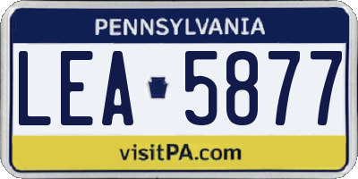 PA license plate LEA5877