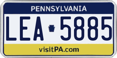 PA license plate LEA5885