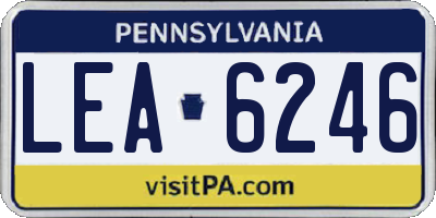 PA license plate LEA6246