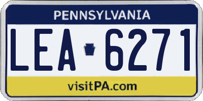 PA license plate LEA6271