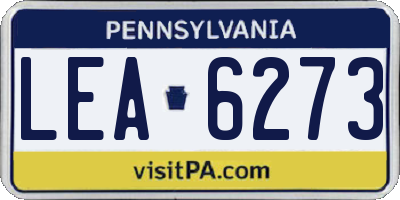 PA license plate LEA6273