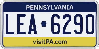 PA license plate LEA6290